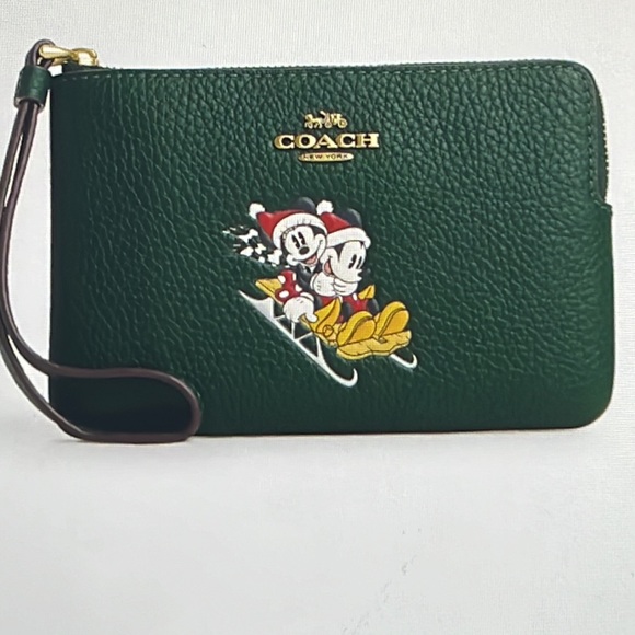 🛷 DISNEY X COACH DEMPSEY TOTE 22  AND CORNER ZIP WRISTLET WITH SLED MOTIF 🛷 - Picture 11 of 16